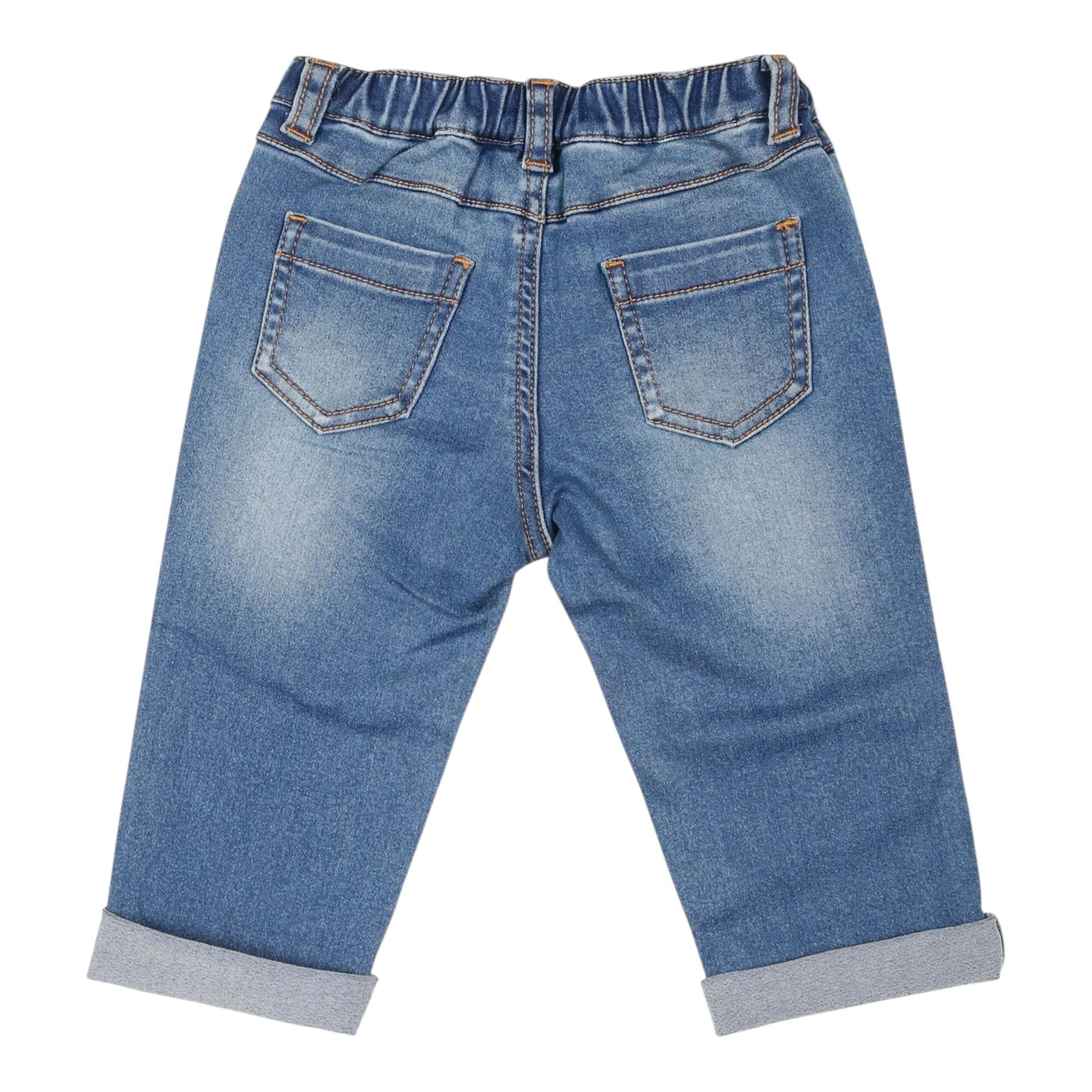 MOSCHINO jeans tinta unita con elastico in vita Blu per Neonato MUP059NX BLU MOSCHINO 