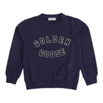 GOLDEN GOOSE felpa girocollo tinta unita con stampa Blu per Bambino GKP01402 BLU GOLDEN GOOSE 