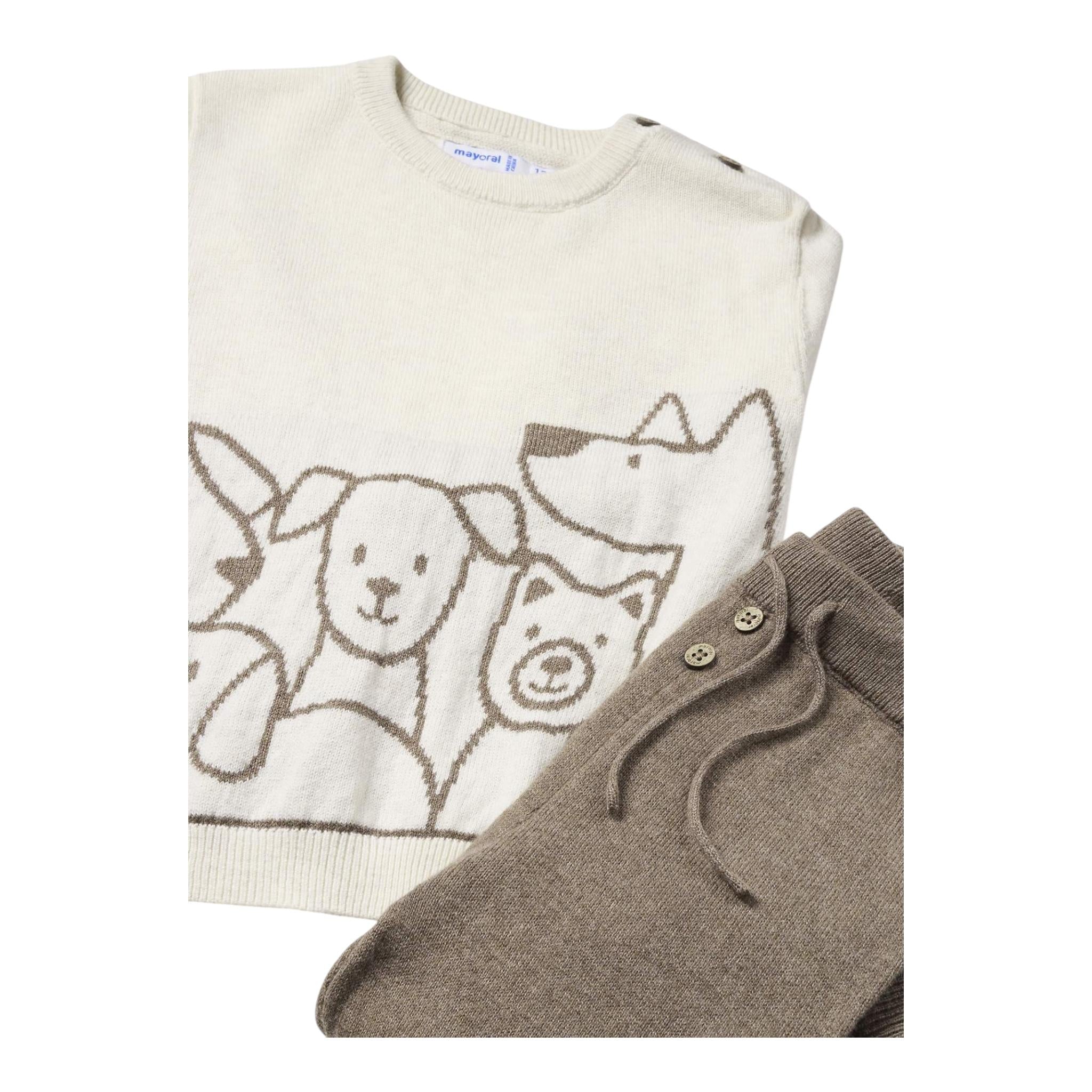 MAYORAL completo 3 pzzi maglia-pantalone-cappello Beige per Bambino 2546 BEIGE MAYORAL 