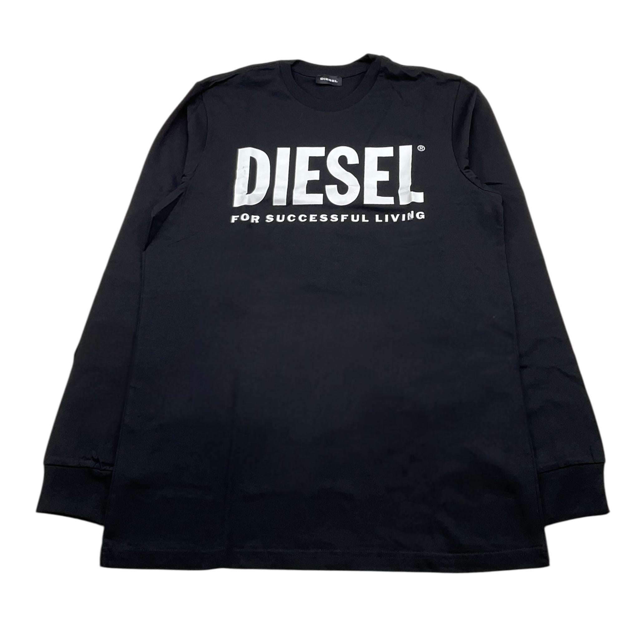 DIESEL shirt girocollo tinta unita con stampa logo Nero per Bambino DIESE NERO DIESEL 