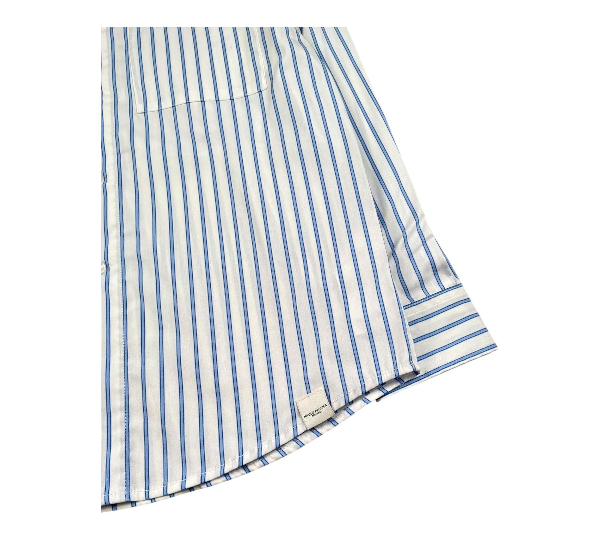 Paolo Pecora Camicia Manica Lunga Tinta Unita Fantasia A Righe per Bambino PP4342 BIANCO PAOLO PECORA 