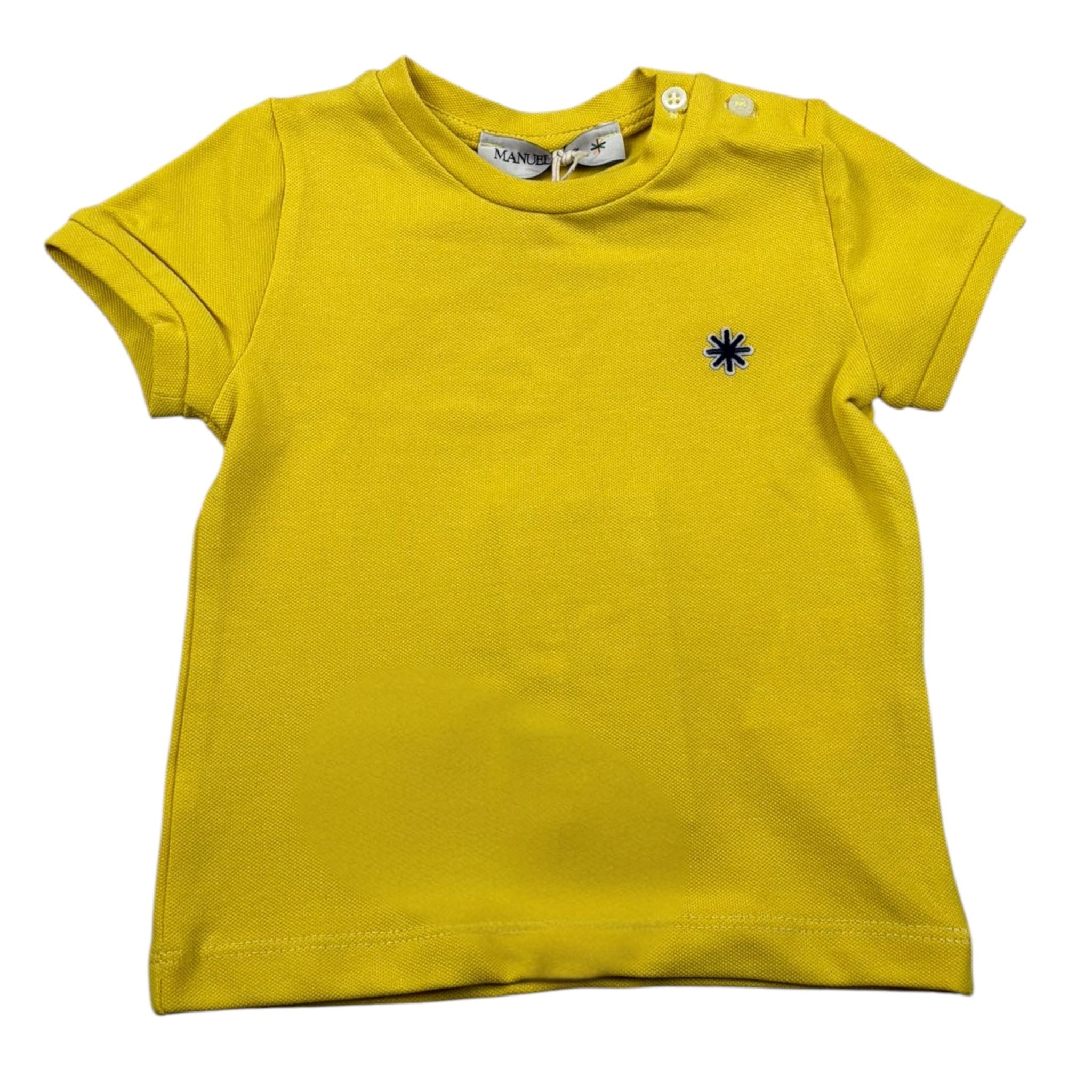 Manuel Ritz T-Shirt Girocollo tinta unita con Logo Giallo per Neonato MR2675 GIALLO MANUEL RITZ 