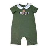 Moschino Pagliaccetto Mezza Manica Tinta Unita con Colletto per Neonato MNY03Y VERDE MOSCHINO 