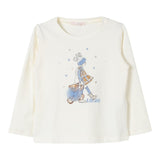 LIU JO shirt girocollo tinta unita con stampa Panna per Neonata KF4066J0088N PANNA LIU JO 