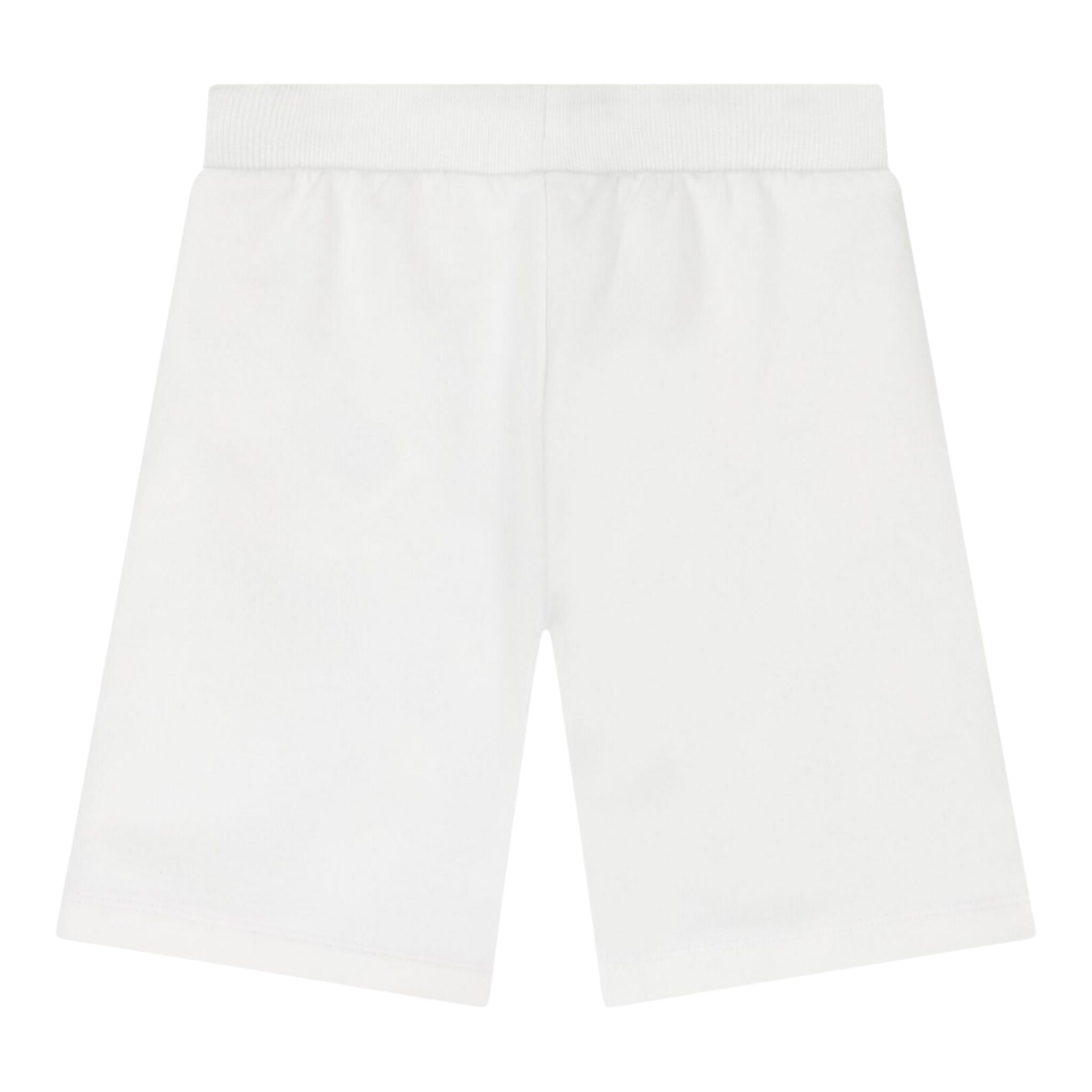Moschino Bermuda In Tuta Tinta Unita con Logo per Bambino HUQ02FXX BIANCO MOSCHINO 