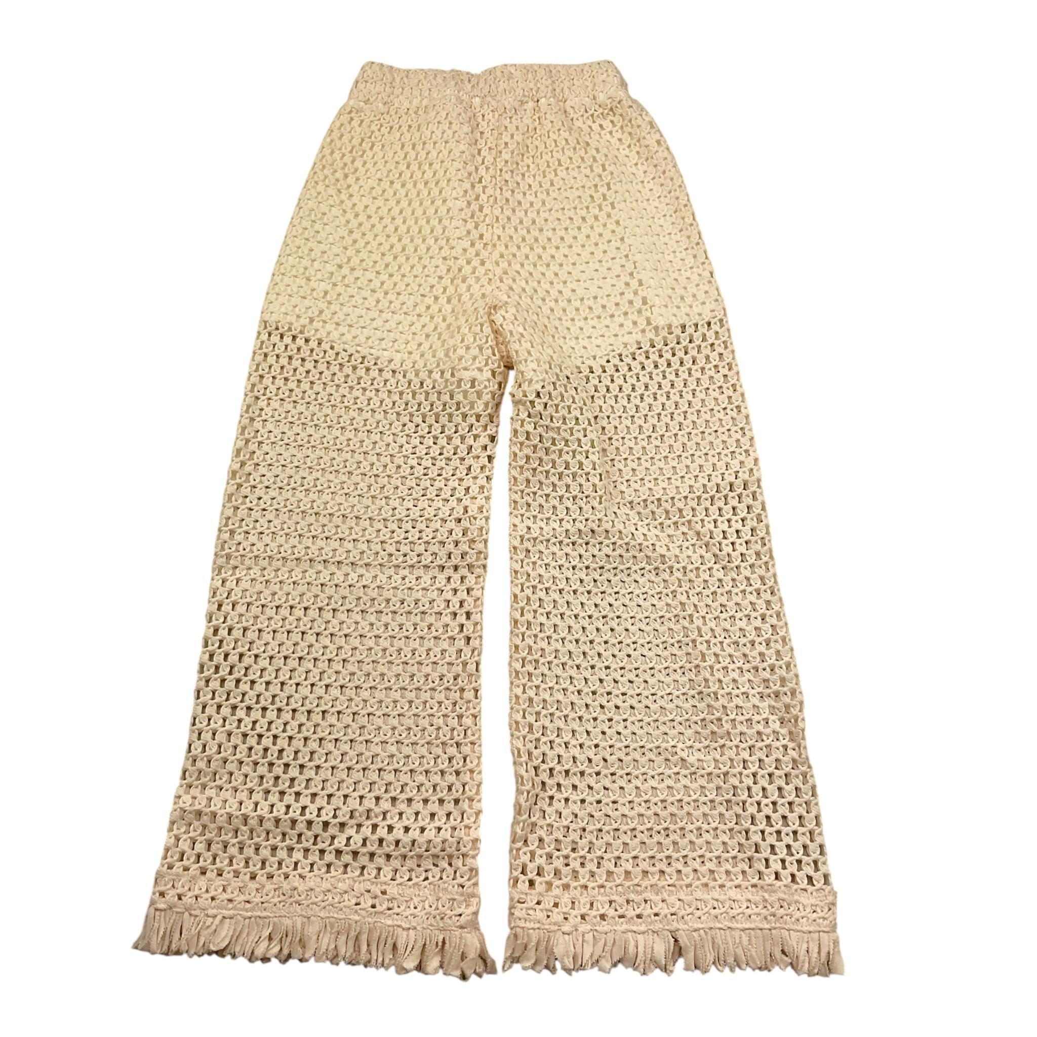 Lalalu' Pantalone Tinta Unita Traforato per Bambina PTL80PB BEIGE LALALU' 