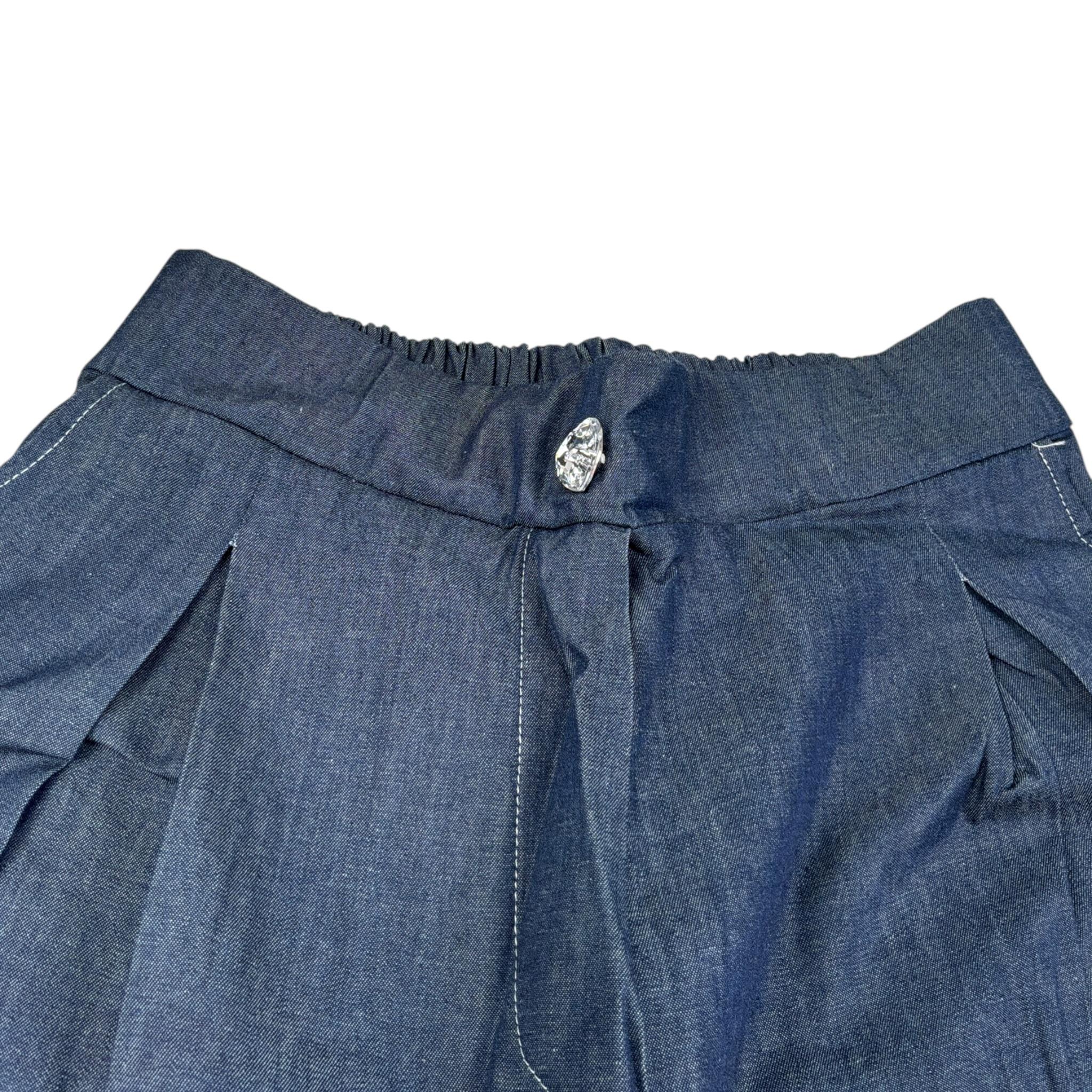 Shopart Pantalone tinta unita Modello Palazzo Blu per Bambina PNTSHA BLU SHOPART 