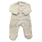 MINI BANDA tutina manica lunga tinta unita in ciniglia Bianco per Neonato 3A646 BIANCO MINI BANDA 