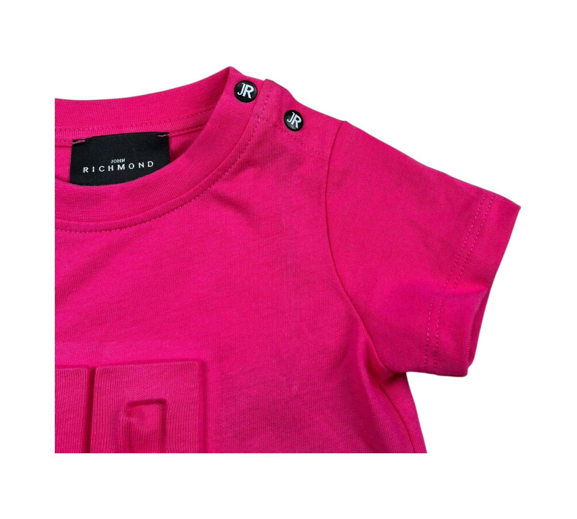 John Richmond T-Shirt Girocollo Tinta Unita con Logo per Neonata RIP26030TS FUXIA JOHN RICHMOND 
