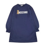 MOSCHINO abito tinta unita modello felpa con logo Blu per Bambina HDV0GY BLU MOSCHINO 
