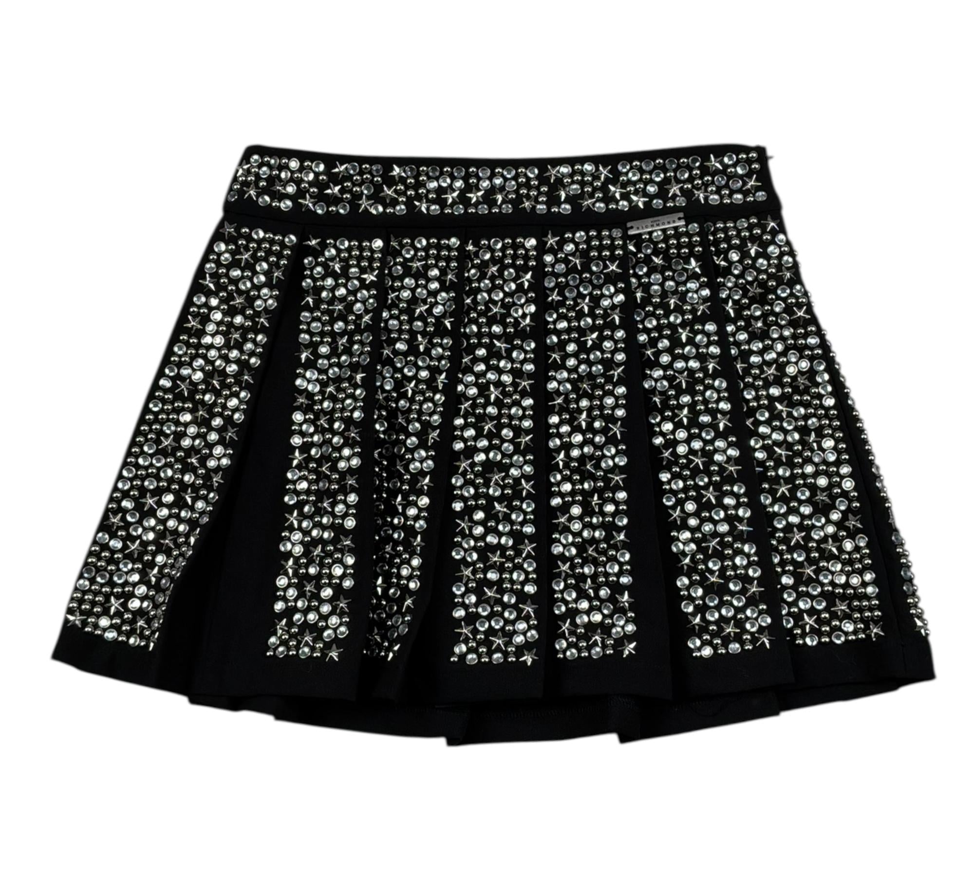 John Richmond Gonna Tinta Unita con Applicazioni per Bambina RGP26115GO NERO JOHN RICHMOND 