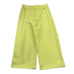 Please Pantalone Tinta Unita Modello A Palazzo per Bambina PHV4132G73 VERDE ACIDO PLEASE 