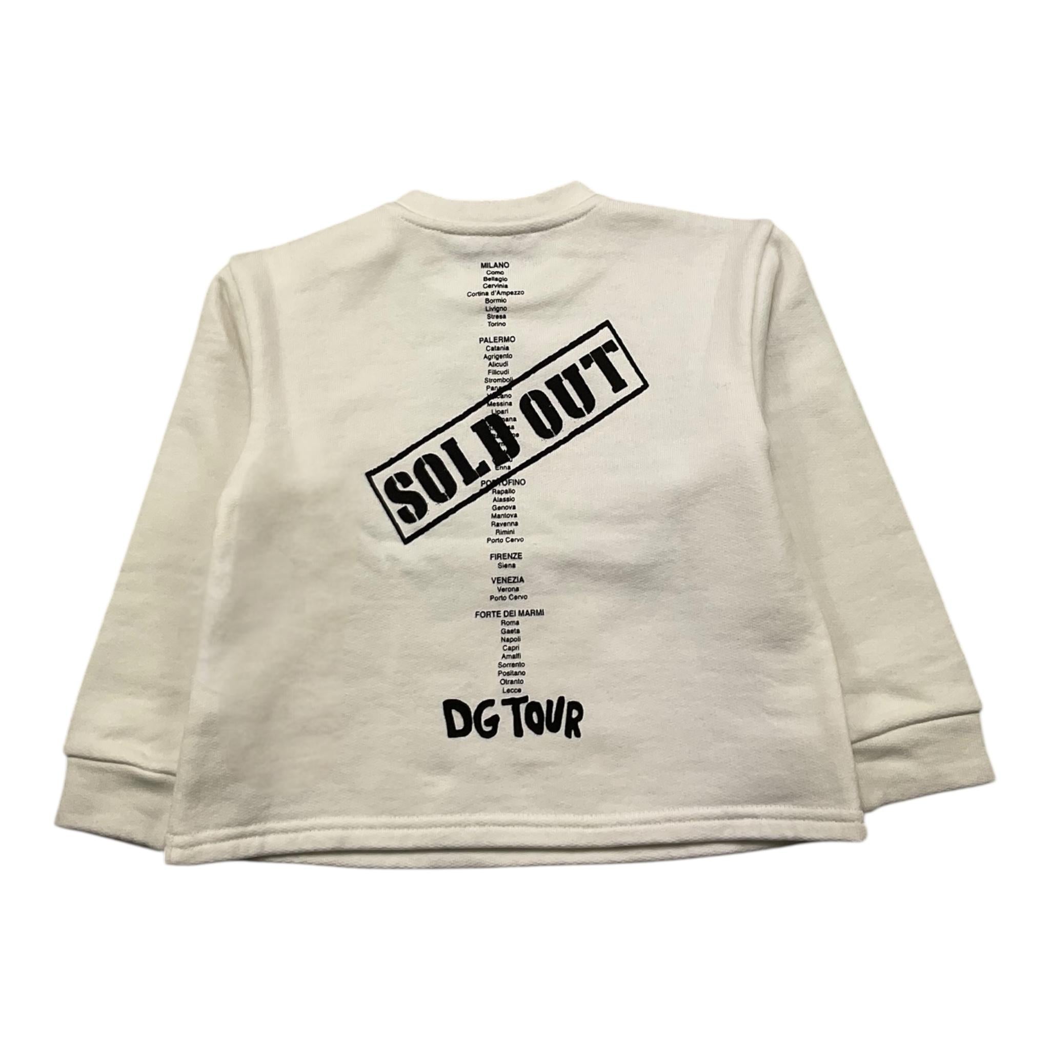 DOLCE & GABBANA felpa chiusa girocollo tinta unita cn logo Bianco per Neonato L2JW5B BIANCO DOLCE & GABBANA 