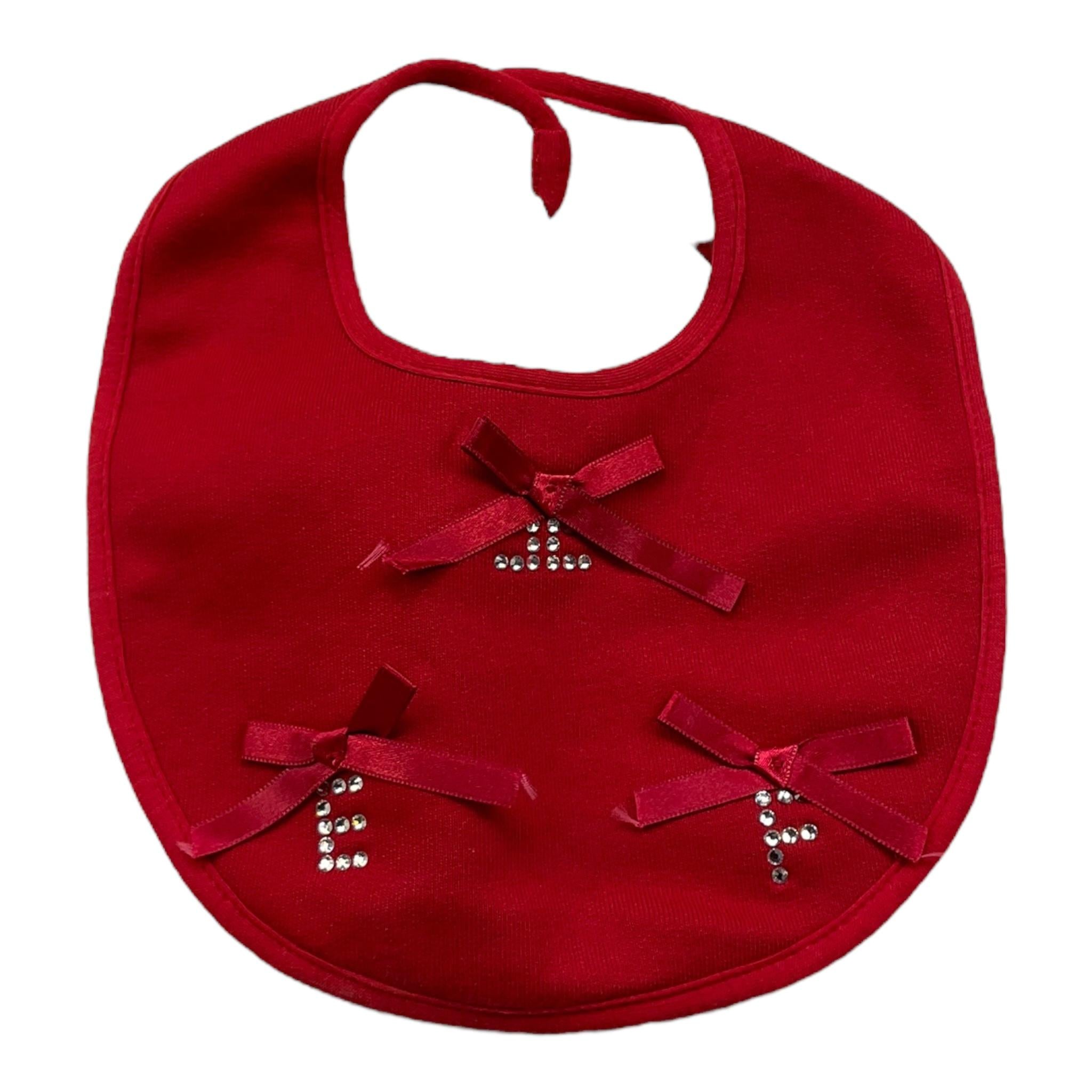 ELISABETTA FRANCHI bavetta tinta unita con fiocchi Rosso per Neonata ENBA044 ROSSO ELISABETTA FRANCHI 