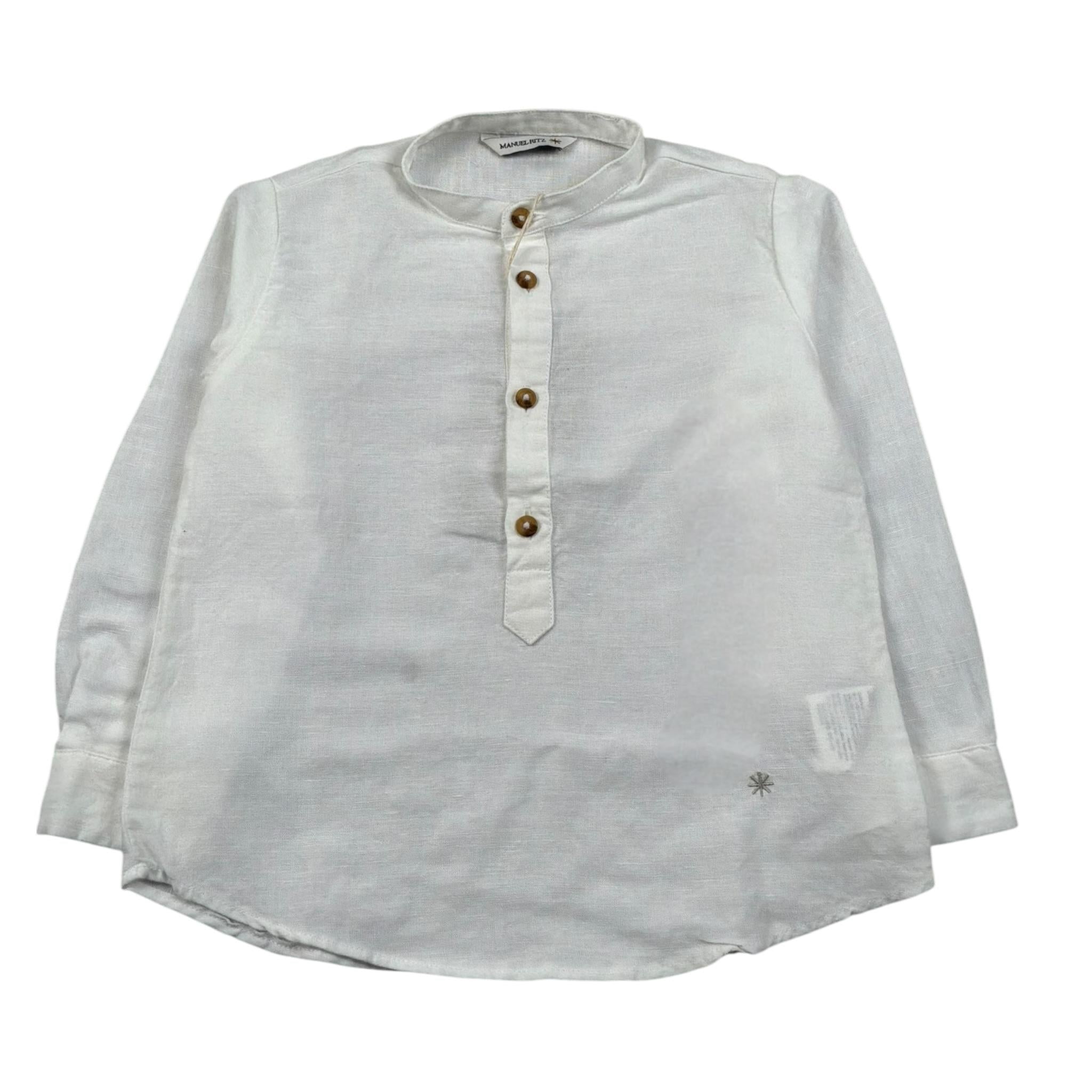 Manuel Ritz Camicia Manica Lunga Tinta Unita Collo Coreano per Bambino MR2217J PANNA MANUEL RITZ 