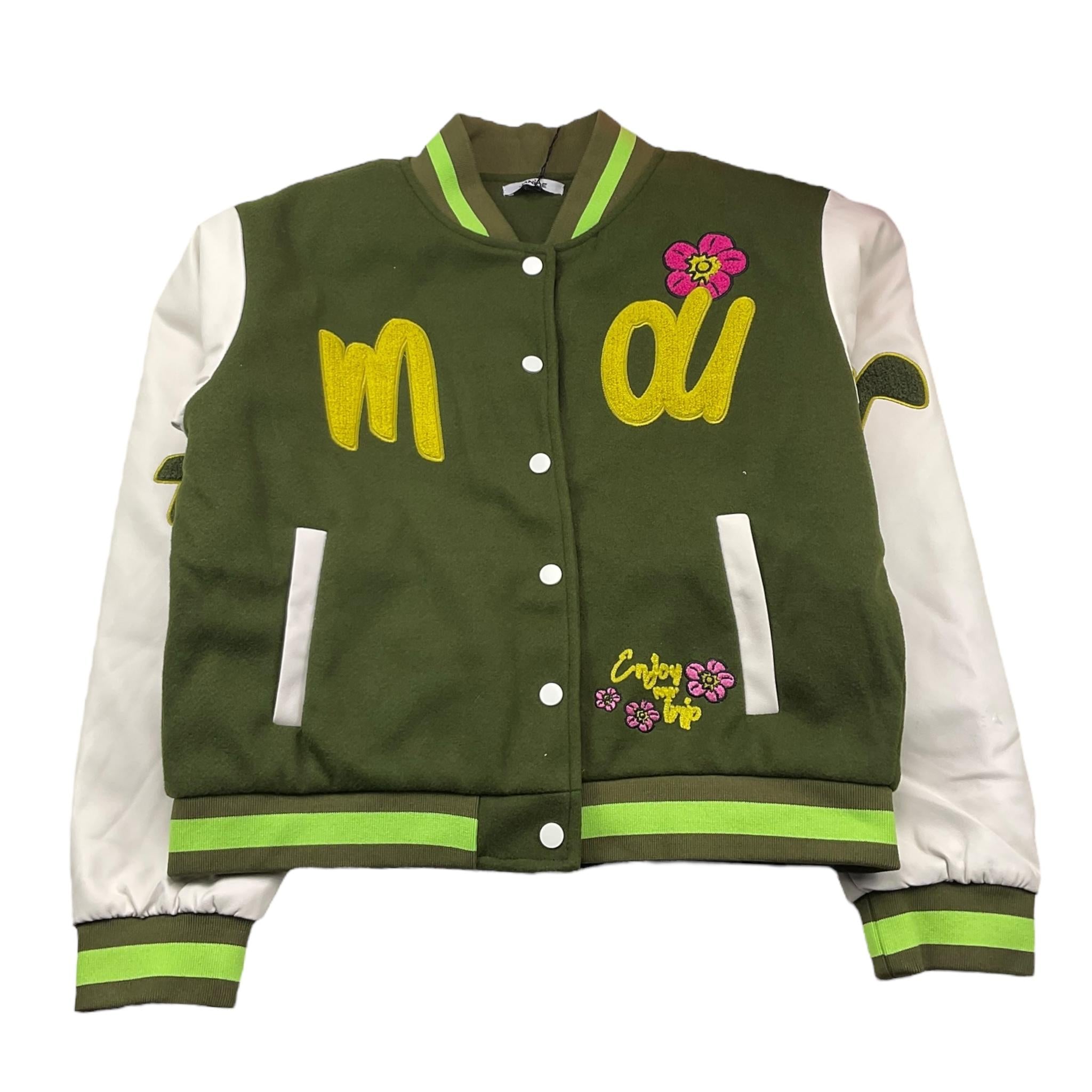 JANICE giubbino modello college con maniche in contrasto Verde per Bambina JN607R VERDE JANICE 