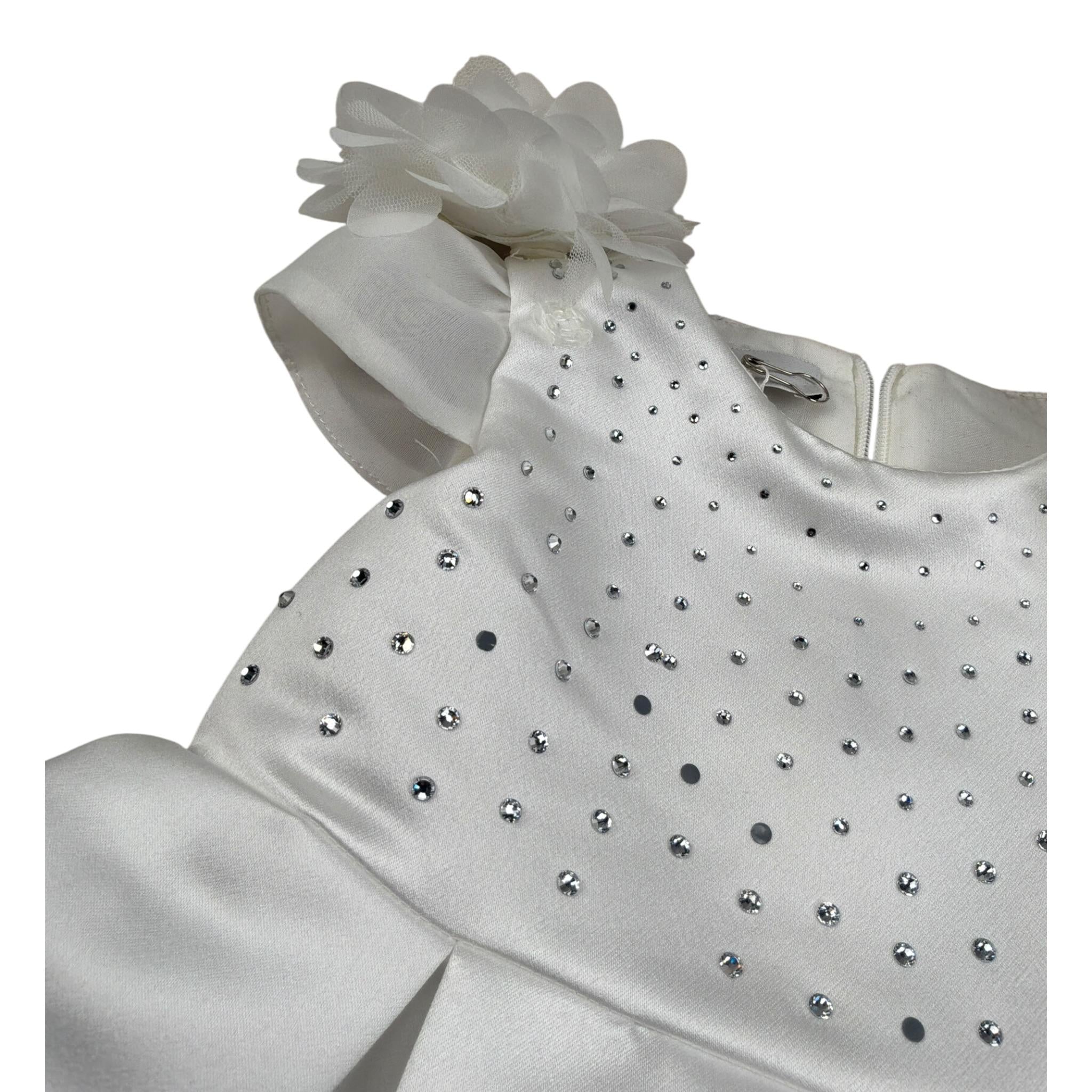 Petit Abito Mezza Manica tinta unita Bianco per Neonata S2014010 BIANCO PETIT 