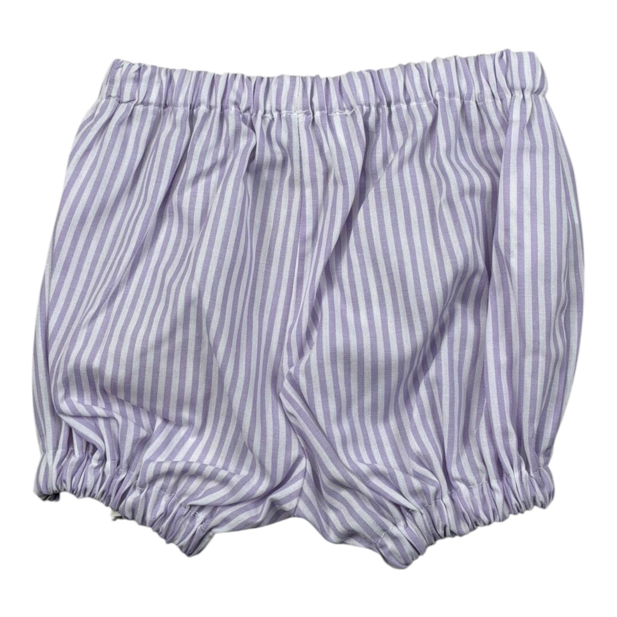 Ilfarobimbi Coulotte Tinta Unita con Fantasia A Righe per Neonata IFN50350 LILLA ILFAROBIMBI 