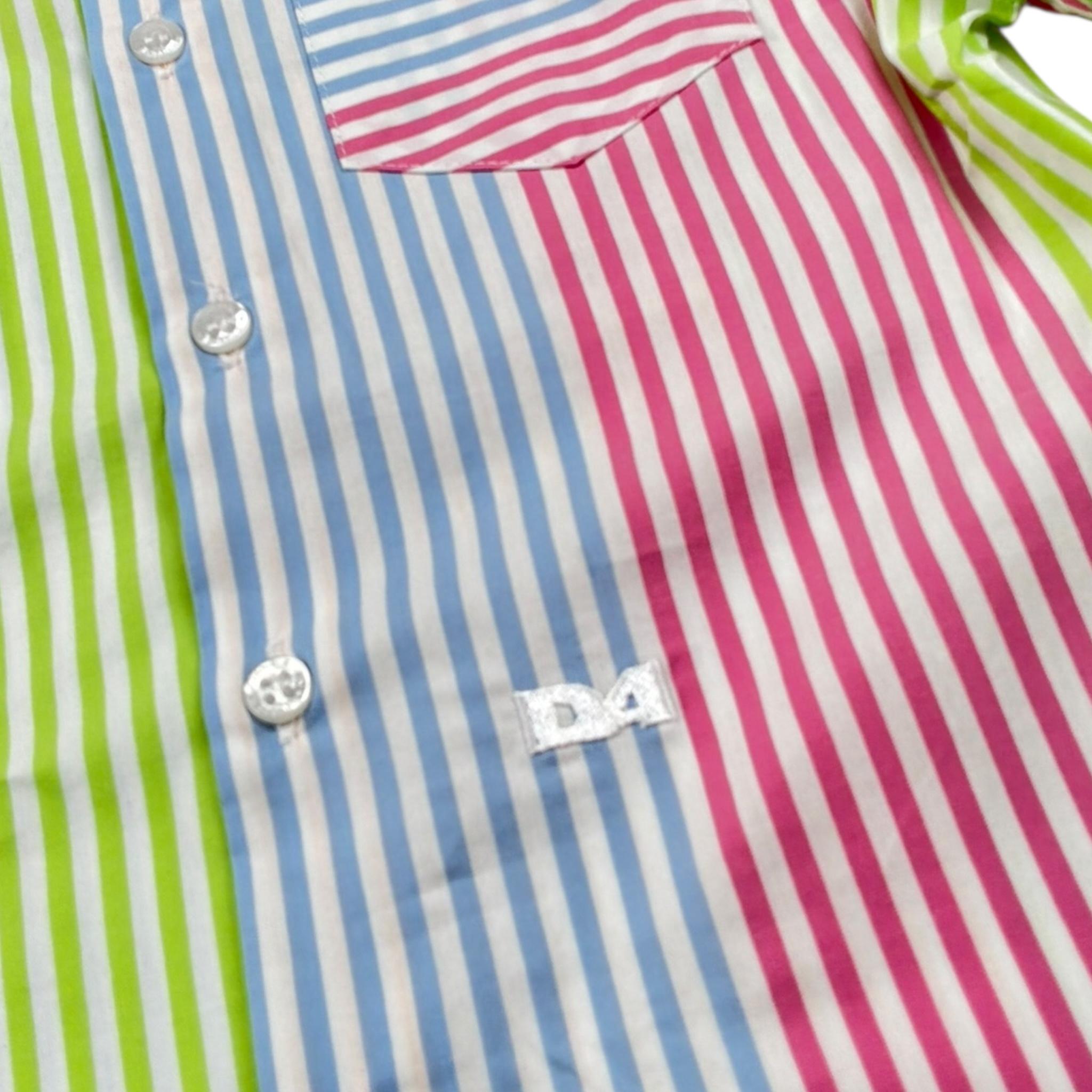 Daniele Alessandrini Camicia Tinta Unita con Fantasia A Righe Mezza Manica per Bambino 1236C00295 BIANCO DANIELE ALESSANDRINI 