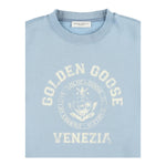 GOLDEN GOOSE felpa girocollo tinta unita con stampa Azzurro per Bambino GKP0140 AZZURRO GOLDEN GOOSE 