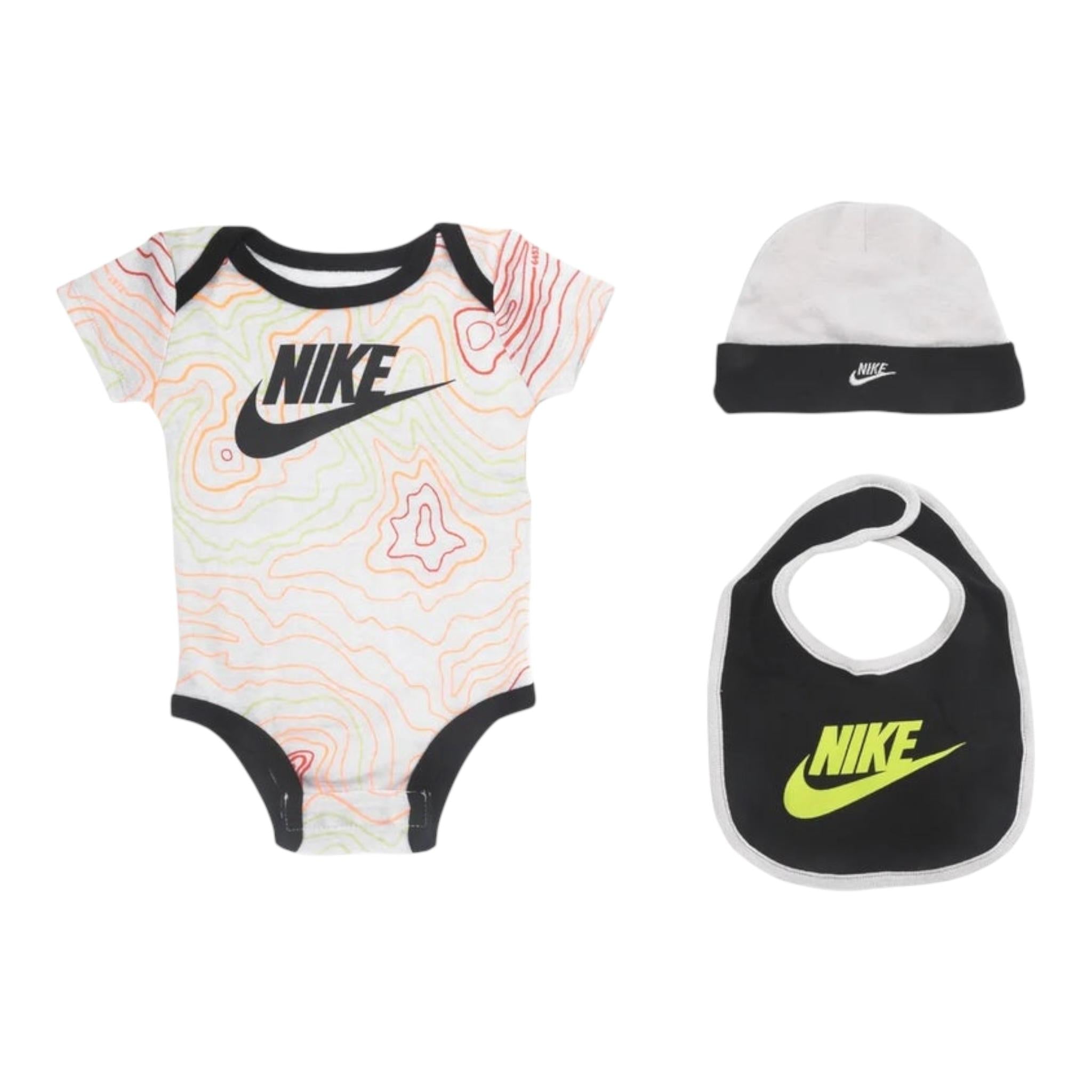 Nike Completo 3 Pezzi Body-Bavetta-Cappello per Neonato NN0809 BEIGE NIKE 