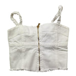 Lu Lu By Miss Grant Top Tinta Unita con Zip per Bambina LL3390 BIANCO LU LU BY MISS GRANT 