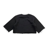 Maison Margiela Felpa Girocollo Tinta Unita Traforata Nero Per Bambina M60549 NERO MAISON MARGIELA 
