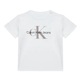 Calvin Klein T-Shirt Tinta Unita con Logo per Neonato IN0IN00011 BIANCO CALVIN KLEIN 