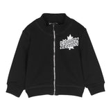 DSQUARED2 felpa con zip tinta unita stampa logo Nero per Neonato DQ1797 NERO DSQUARED2 