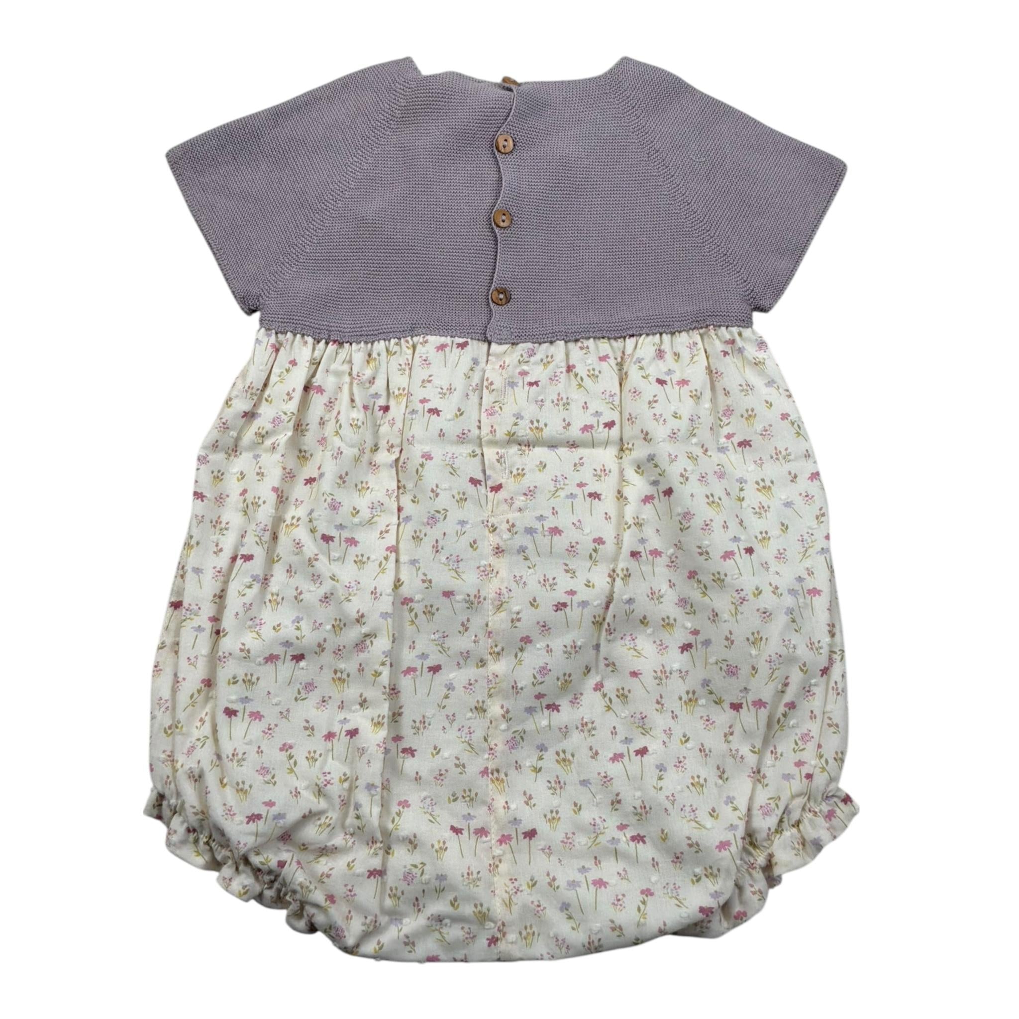 Wedoble Pagliaccetto Mezza Manica Bicolore per Neonata V2505405E PANNA WEDOBLE 