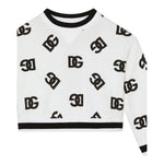DOLCE & GABBANA felpa tinta unita girocollo con stampa logata Bianco per Bambina L5JW7K BIANCO DOLCE & GABBANA 