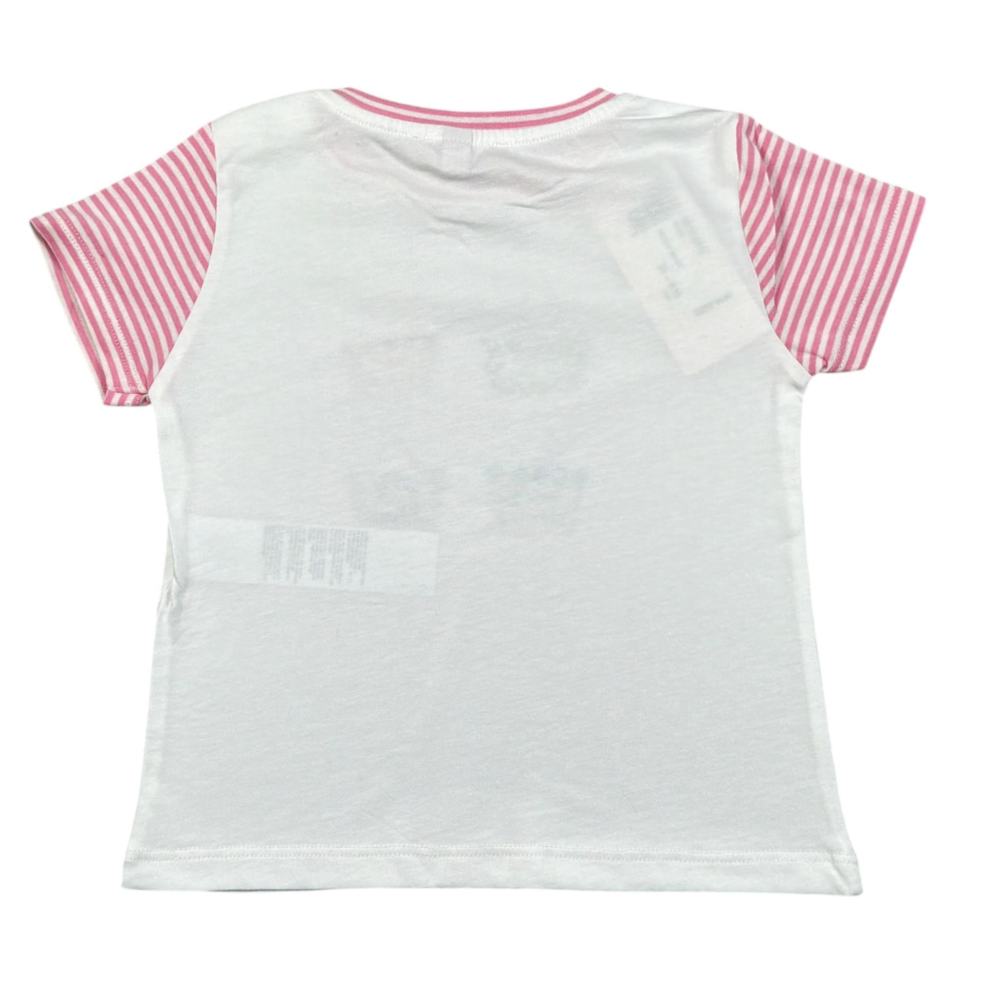 Please T-Shirt Girocollo tinta unita con Stampa Bianco per Bambina MBF3030G60 BIANCO PLEASE 