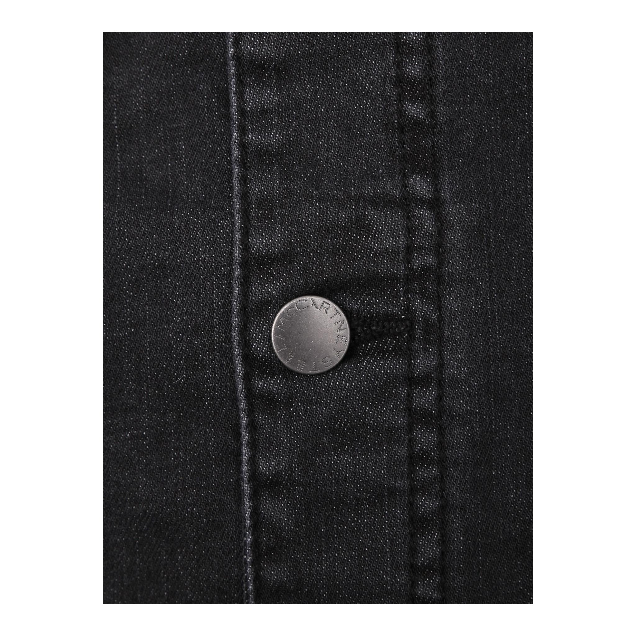 Stella Mccartney Giubbino In Denim Tinta Unita con Stampa per Bambino Z0531 NERO STELLA McCARTNEY 