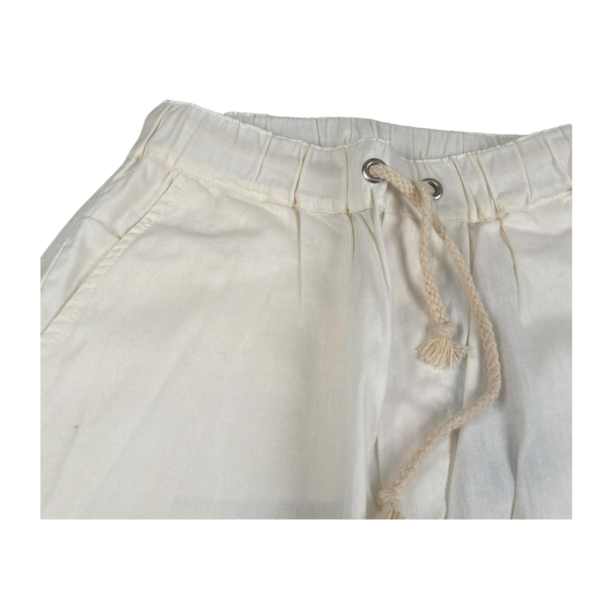 Please Pantalone tinta unita con Elastico In Vita Panna per Bambino PE84300B38 PANNA PLEASE 