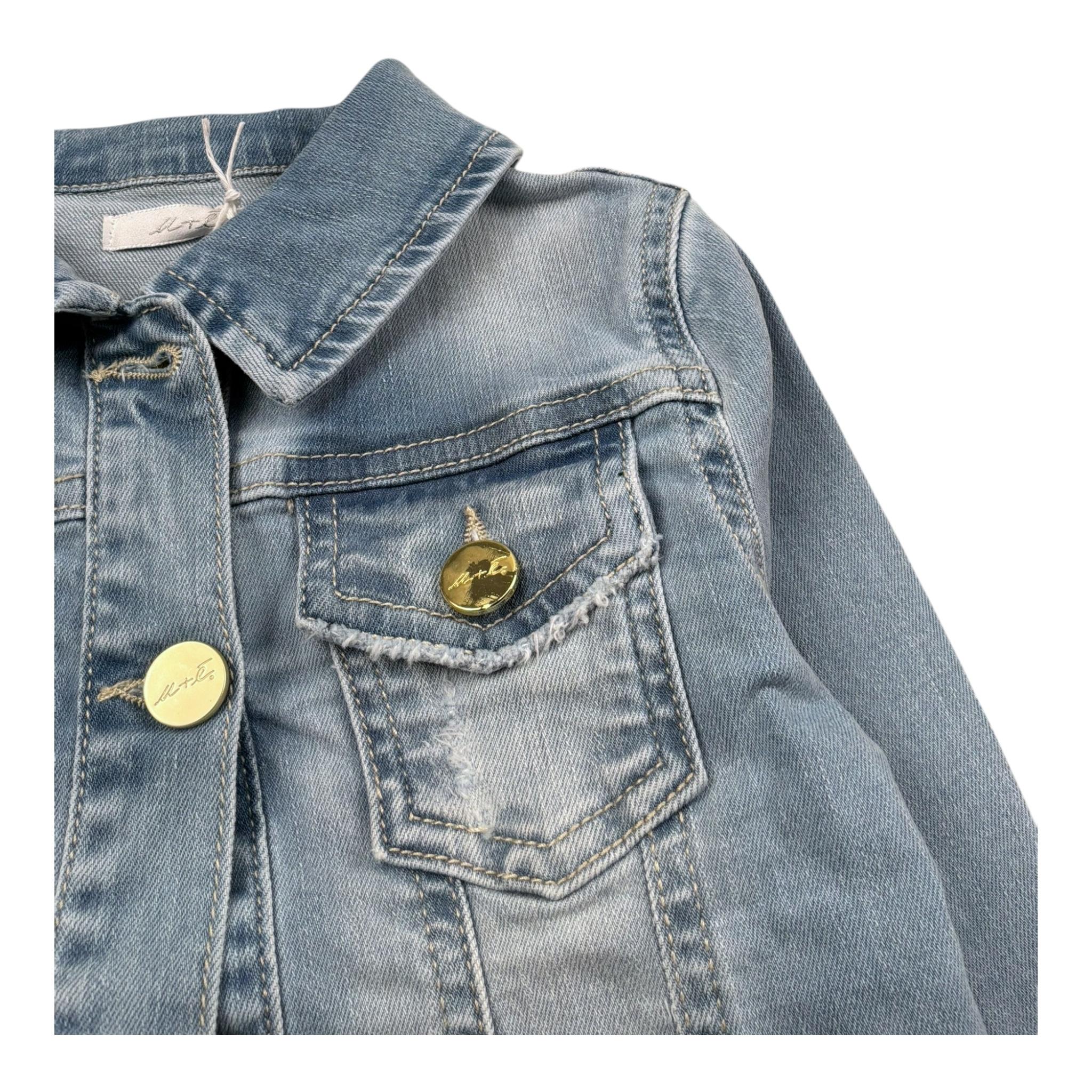 M+E' Giubbino In Denim Tinta Unita per Bambina UE1690 AZZURRO M+E' 