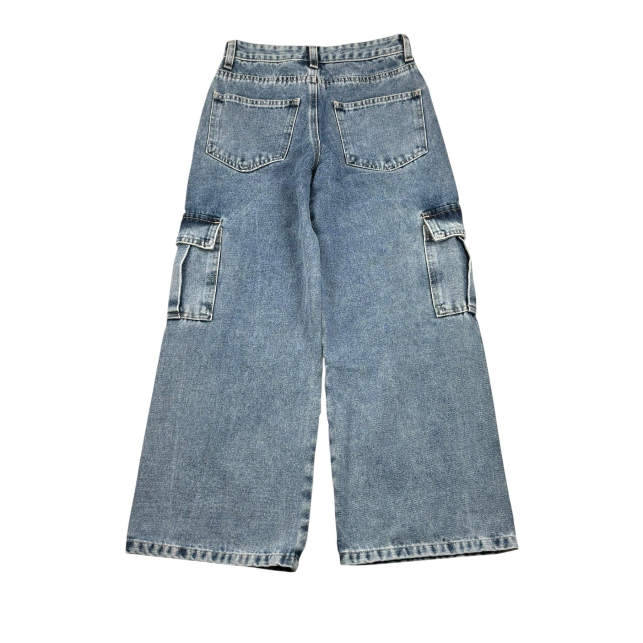 Lu Lu By Miss Grant Jeans tinta unita Modello con Tasconi Azzurro per Bambina LL2991 AZZURRO LU LU BY MISS GRANT 