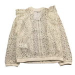 Lu Lu By Miss Grant Felpa con Zip Tinta Unita Ricamato per Bambina LL0224 BIANCO LU LU BY MISS GRANT 