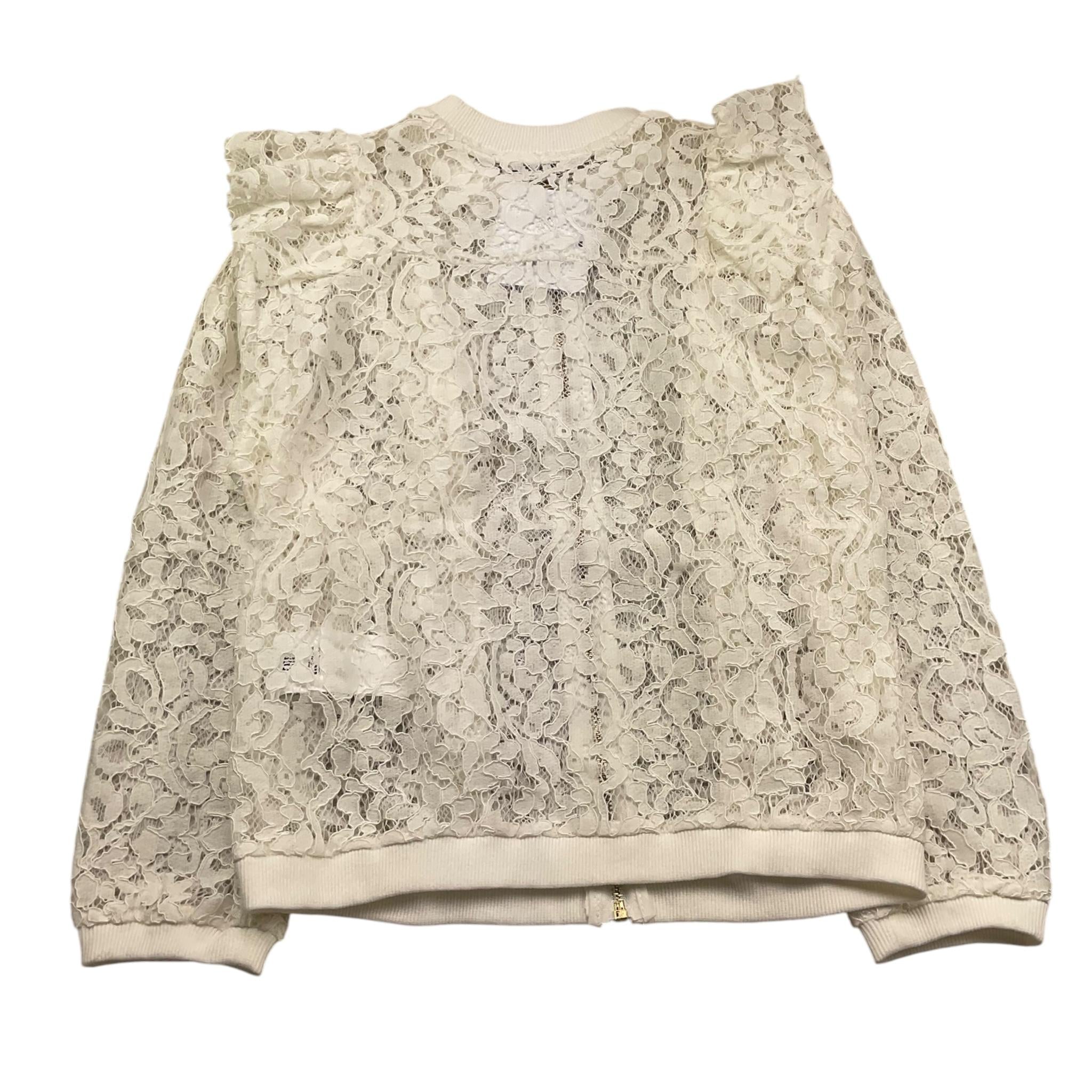 Lu Lu By Miss Grant Felpa con Zip Tinta Unita Ricamato per Bambina LL0224 BIANCO LU LU BY MISS GRANT 