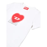 Diesel T-Shirt Girocollo Tinta Unita con Logo per Bambino J02233 BIANCO DIESEL 