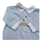 Isabel & Martinez Tutina Manica Lunga Tinta Unita con Ricamo per Neonato IM25N509 AZZURRO ISABEL & MARTINEZ 