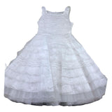 Monnalisa Abito Cerimonia Tinta Unita Giromanica per Bambina 797900 BIANCO MONNALISA 