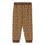 BALMAIN pantalone tuta tinta unita con stampe logo Beige per Bambino BT7Q40 BEIGE BALMAIN 