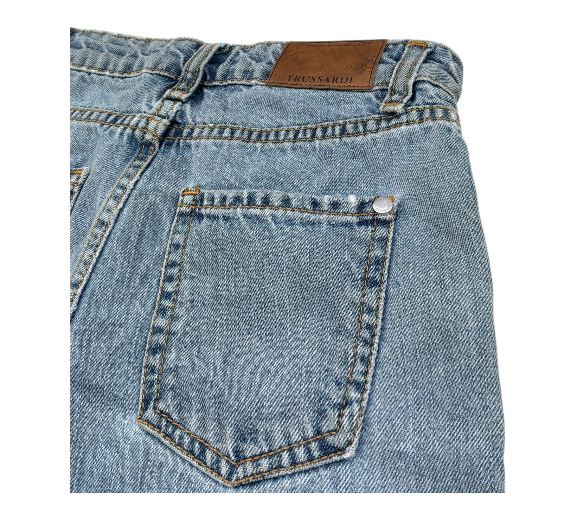 Trussardi Jeans Tinta Unita con Girovita Regolabile per Bambino TGP26067JE AZZURRO TRUSSARDI 