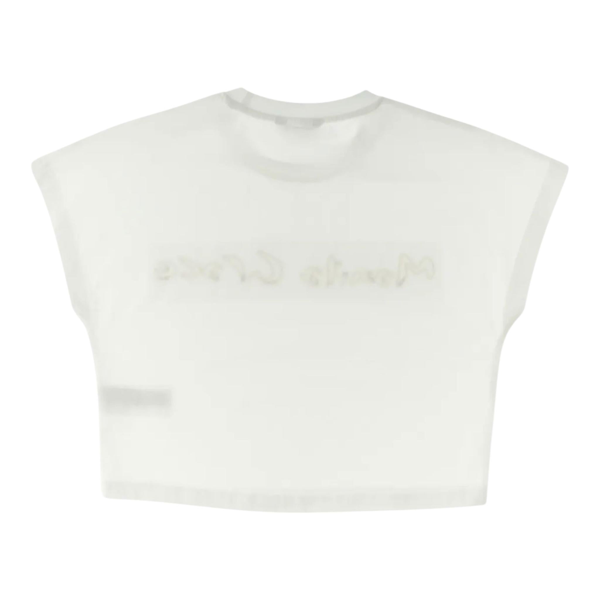 Manila Grace T-Shirt Tinta Unita con Stampa per Bambina 250TMJS25 BIANCO MANILA GRACE 