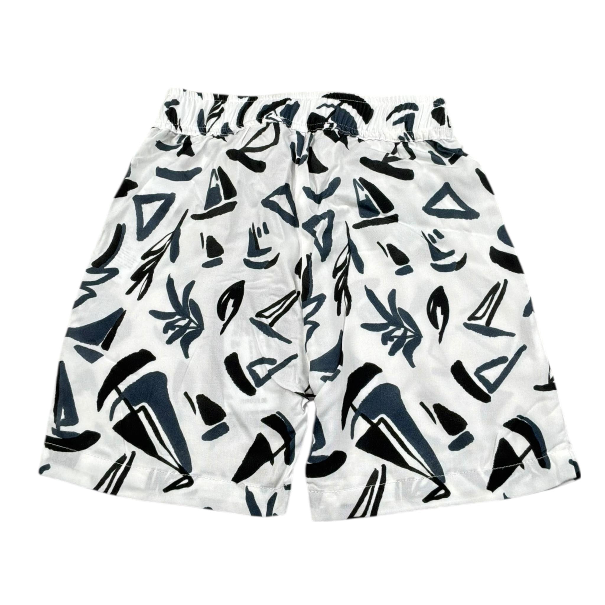 Please Bermuda Tinta Unita con Stampa per Neonato RE81364B71 BIANCO PLEASE 