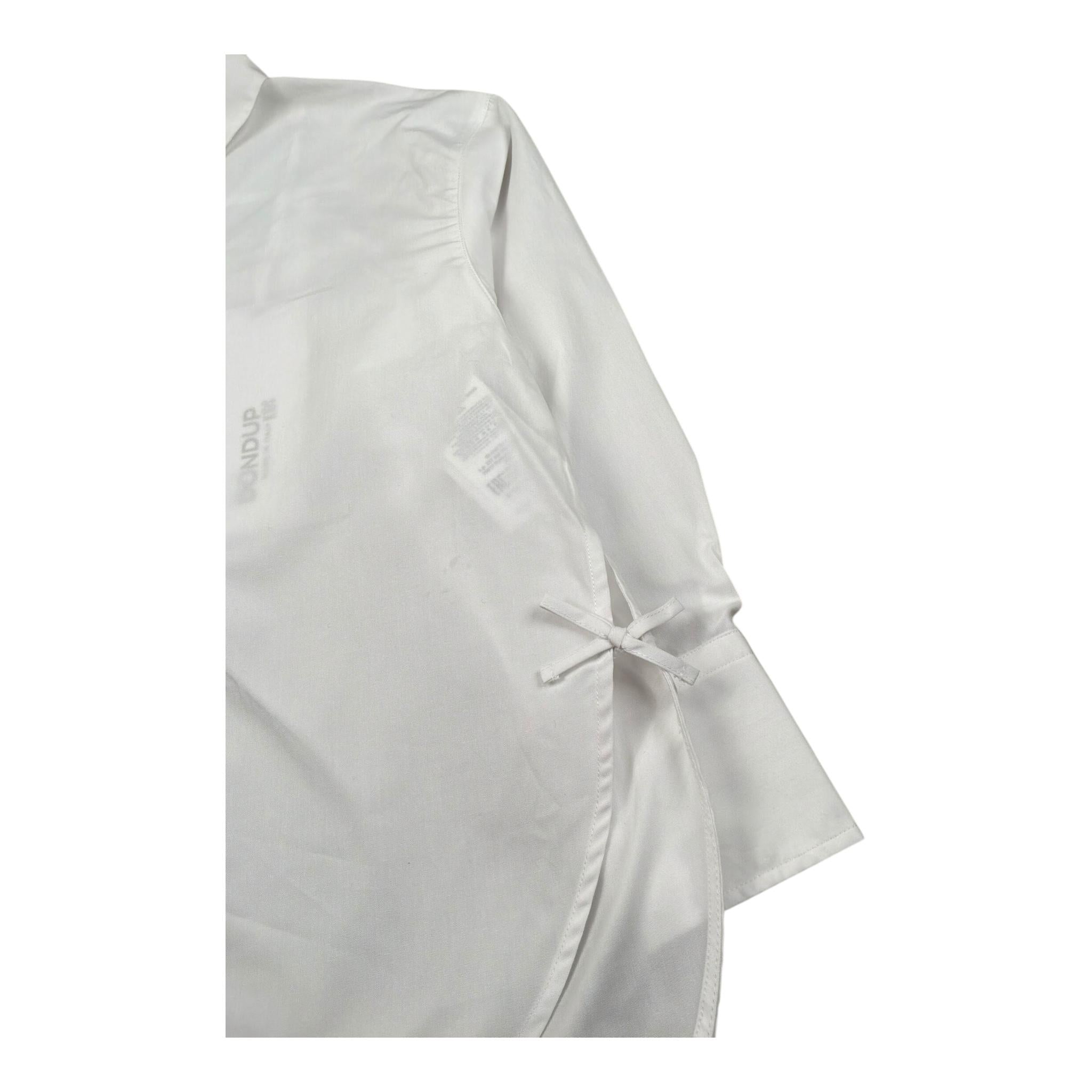 Dondup Camicia Manica Lunga Tinta Unita con Ricamo Logo per Bambina DFCA037 BIANCO DONDUP 