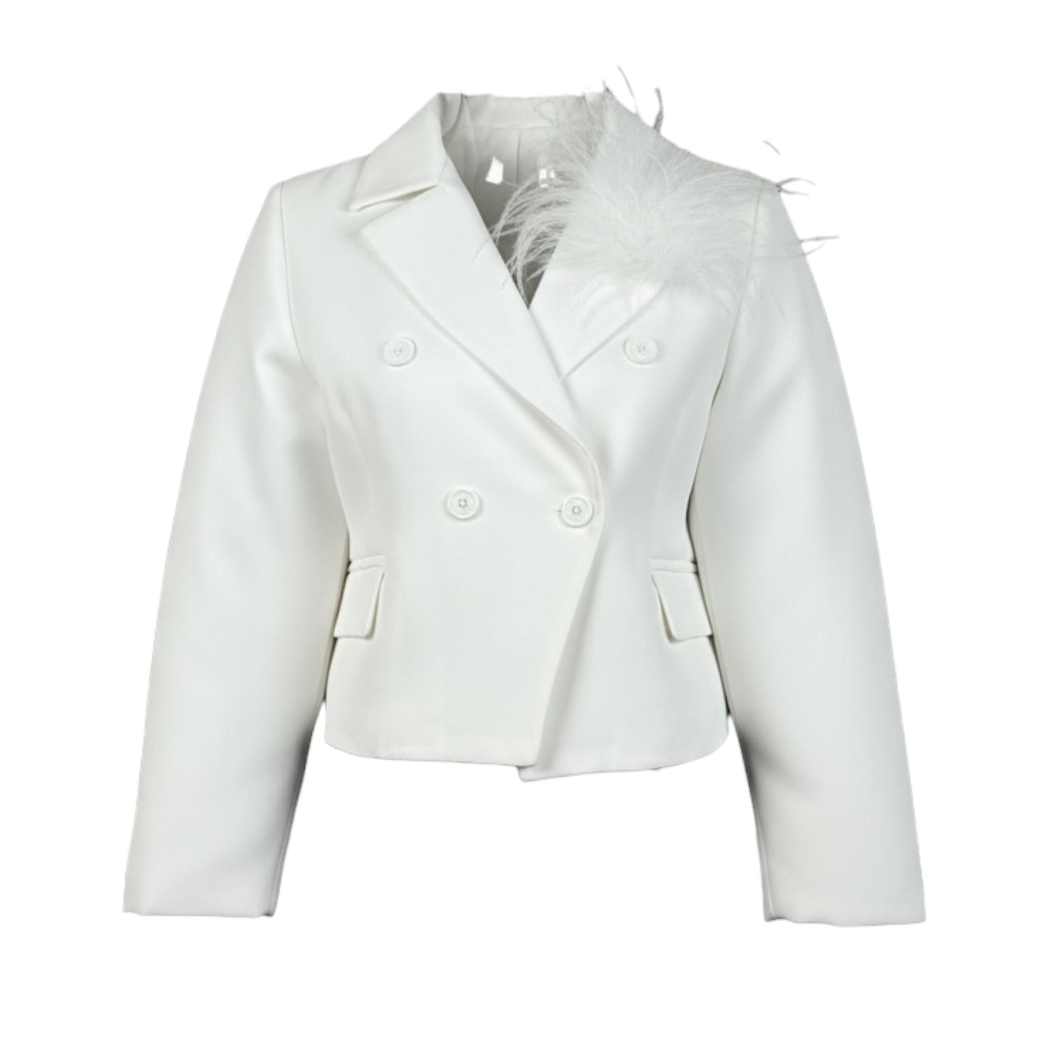 Kaos Giacca Tinta Unita con Applicazione per Bambina KS114 BIANCO KAOS 