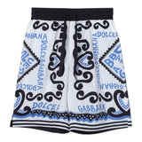 Dolce & Gabbana Bermuda Tinta Unita Con Stampa Fantasia  Bianco Per Bambino