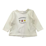 YATSI BABY completo 3pz pantalone-shirt-giubbino tinta unita con cappuccio bottoni e stampa Panna per Neonato 24431550 PANNA YATSI BABY 