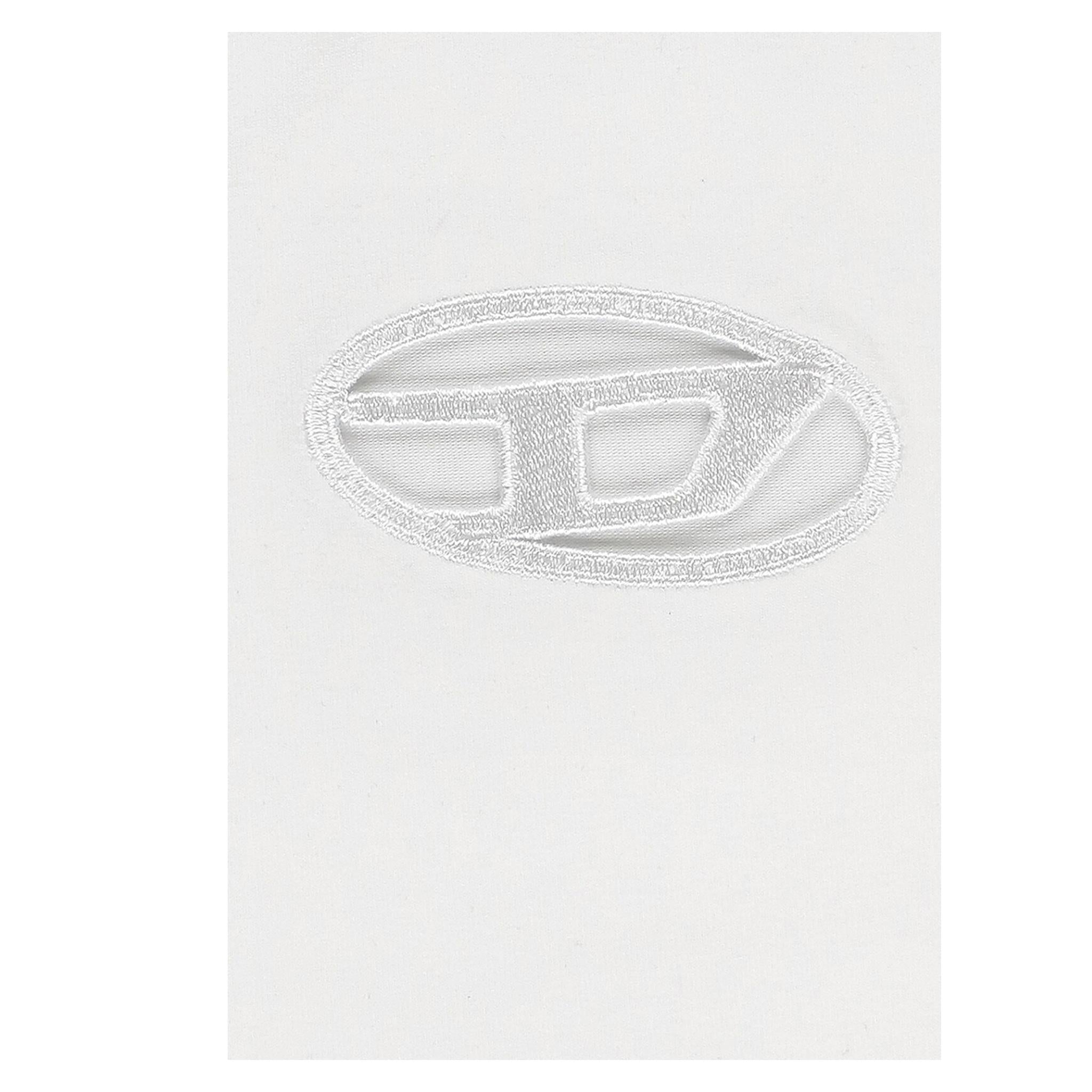 Diesel T-Shirt Girocollo Tinta Unita con Logo per Bambina J01830 BIANCO DIESEL 